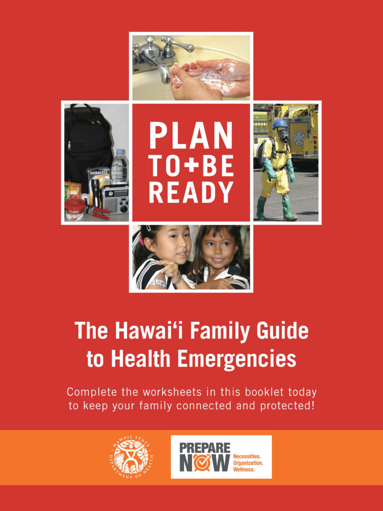Cover of "Plan to be Ready" guide. It is worksheets that you fill in to help create emergency plans and to prepare.