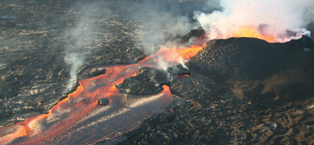 Volcano eruption in Hawaii Lava flow